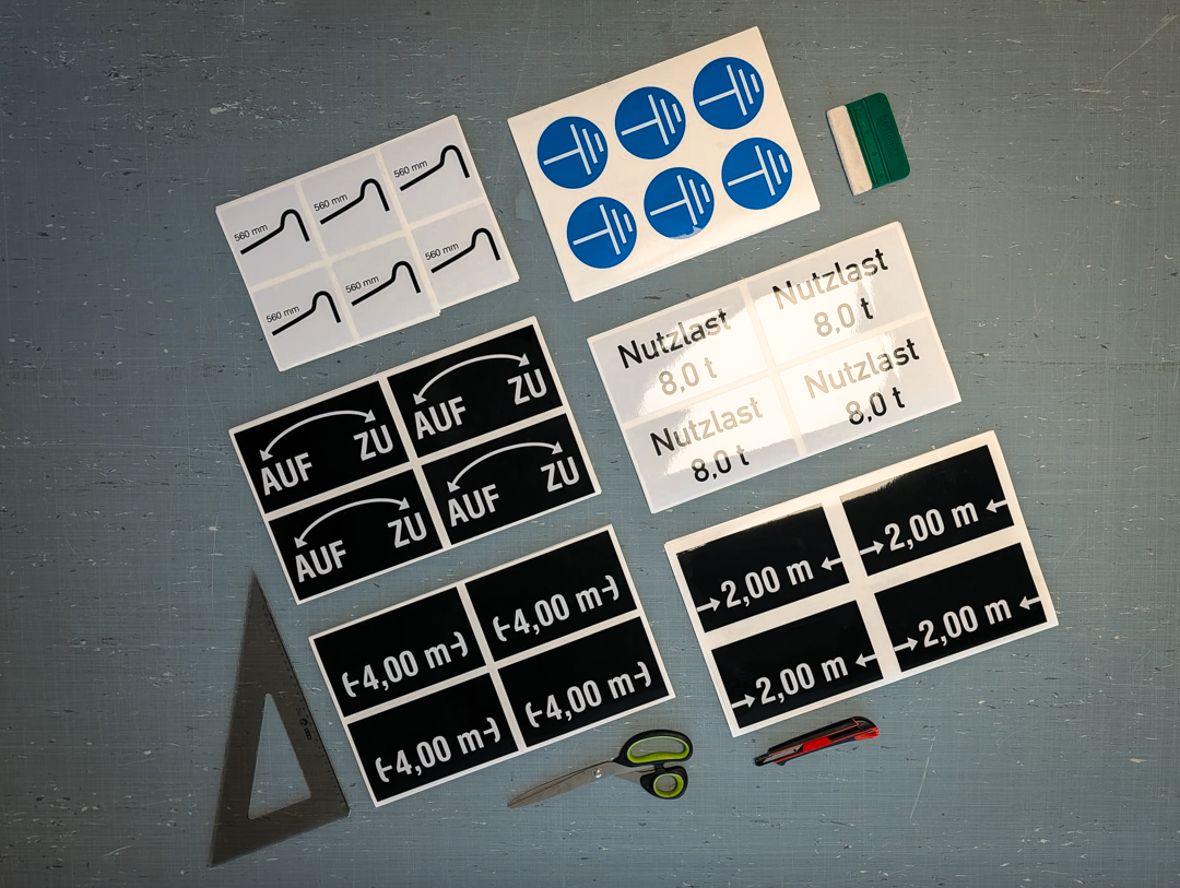 Verschiedene Aufklebr im Digitaldruck