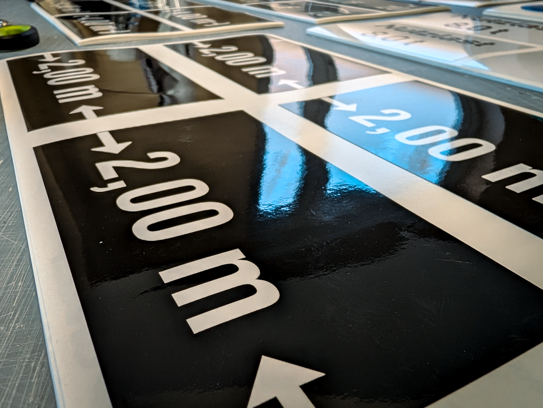 schwarze Digitaldruckaufkleber